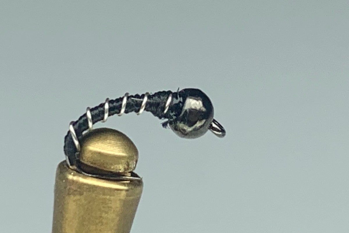 ZEBRA MIDGE- BLACK HEAD (BLACK/SILVER RIB) *TUNGSTEN*
