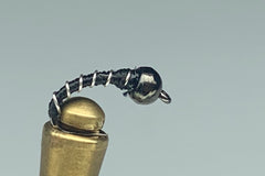 ZEBRA MIDGE- BLACK HEAD (BLACK/SILVER RIB) *TUNGSTEN*