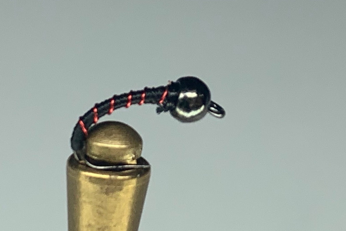 ZEBRA MIDGE - BLACK HEAD (RED STRIPE) *TUNGSTEN*